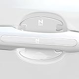 【N-BOX対応】ドアハンドルプロテクター 車用パーツドアハンドル保護＆傷防止外装パーツ・シール・ステッカー カバー 専用ロゴ入り簡単取り付け8個セット（透明タイプ, カスタム）