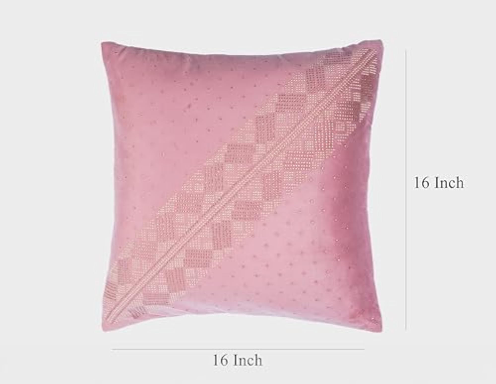 Velvet Cushion Cover 16x16 Inch, Misty Rose
