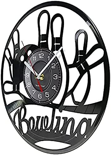 Horloge Murale Bowling sans Tic-Tac Vinyle Déco Mur Invisible