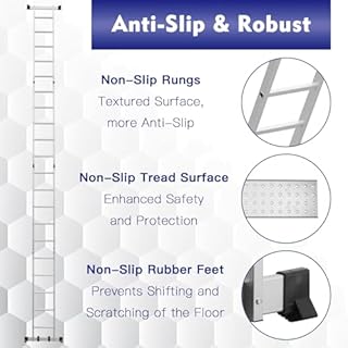 TEENO Scala Multiuso 7 in 1 in Alluminio, 5.82 M, 4x5 Gradini, Scaletta Pieghevole con 2 Piattaforme, 2 Ruote Removibili e Piedini in Gomma, Scala Telescopica Oortata 150 kg, Argento