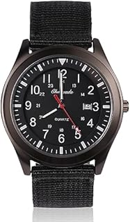 Vicloon Herren Armbanduhr, Quarzuhr Armbanduhr, Auto-Kalender minimalistisches analoges Zifferblatt Canvas Stoff Band Herren Uhr täglich Wasserdicht Armbanduhr Solar Movement(Schwarz)