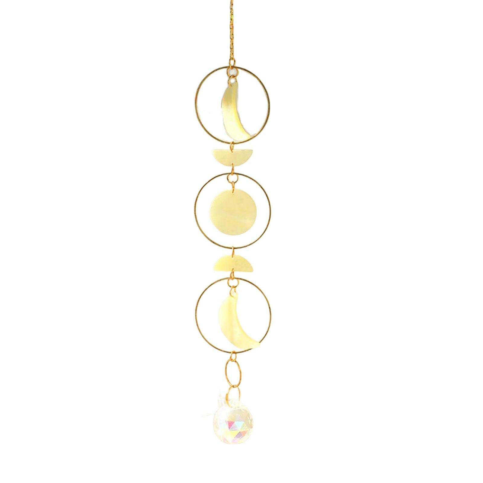 LOOM TREE Hanging Pendant Prisms Decor with Chain Ornament for Wall Car Decoration Yellow