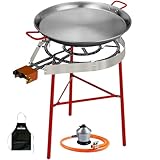 Kit paellero 50cm Garcima + paellera 55cm + soporte reforzado + paravientos Kabra (Delantal Gratis)