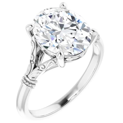 Oval Cut 4 Ct. Lab Diamond Engagement Ring
