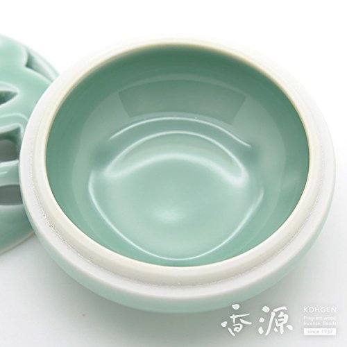 香炉 青磁七宝香炉 青緑 高麗青磁 海青作 李朝 透彫蓮花七宝紋香炉 