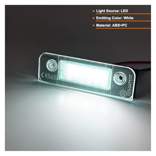 Evita multas con la luz LED de matrícula para Ford Fiesta MK5 2 uds 5