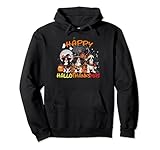 happy hallothanksmas cavalier king charles spaniel dog xmas felpa con cappuccio