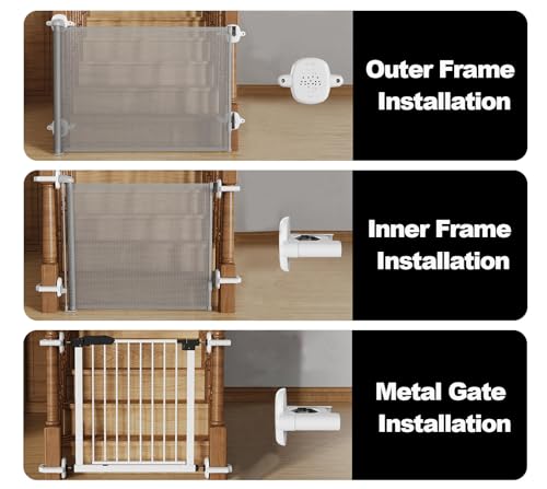 2PCS No Drill Baby Gate Banister Adapter Kit for Stairs,Universal Stair Railing Gate Mounting Kit for Round or Square Banisters (1.5–4.2 Inch),Damage-Free Installation for Baby and Pet Gates - Thumbnail 3
