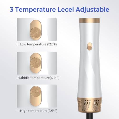Image of Hair Dryer Brush 5 in 1, Blow Dryer Brush Set with Air Curler Wrap Hair Styler, Negative Ionic Blow Dry Brush, Detachable Hair Tool for Curling, Volumizer,Straightener,Drying