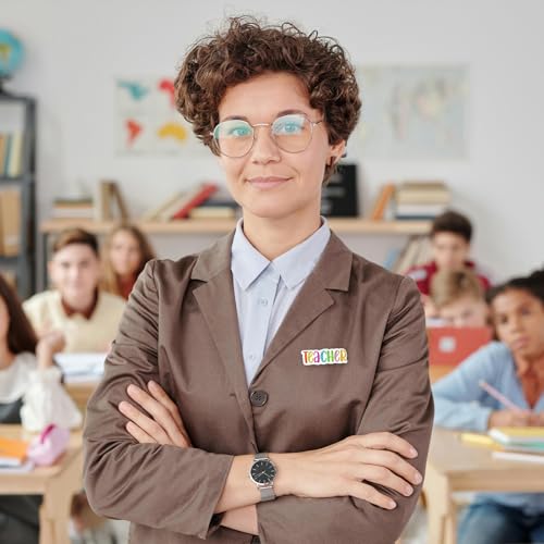 Image of Colorful Teacher Pin Glitter Graduation Lapel Brooch Pins Cute Teacher Appreciation Gifts for Clothes Backpacks Hats Accessories