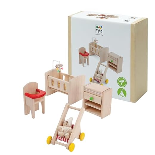 Eco-Friendly Wooden Nursery Dollhouse Set