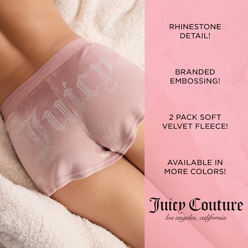 Image of Juicy Couture Women's Velvet Fleece Pajama Shorts, Designer Sleep and Lounge Shorts for Women