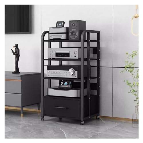 Étagère pour équipement stéréo multimédia design en métal noir épuré