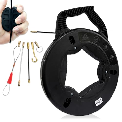 Kit fish tape 30m aiguille de tirage pour débloquer les passages de câbles