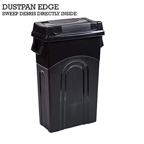 United Solutions Highboy Waste Container with Swing Lid, 23 Gallon, Space Saving Slim Profile and Easy Bag Removal, Handles for Easy Carrying, Indoor/Outdoor Use, Black, 1-Pack. - Thumbnail 7