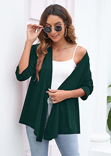 Image of Heymoments Women's Lightweight Open Front Cardigans 3 /4 Sleeve Casual Soft Drape Fall Cardigan S-2XL