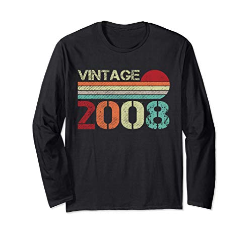 Vintage 2008 Funny 13 Years Old Boys and Girls 13th Birthday Long Sleeve T-Shirt