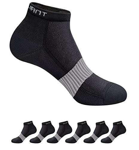 KEMISANT Sneaker Socken 6 Paar, Socken Damen Sportsocken Laufsocken Baumwolle Rutschfest Atmungsaktiv Socken zum Wandern Trekking Laufen Radfahren,6Paare -Schwarz2525,39-42 Cover