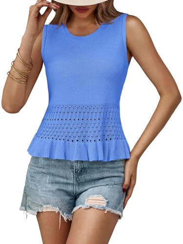 Image of Saodimallsu Womens Crochet Tank Top Sweater Vest
