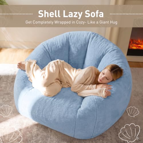 Image of HUGHEAVEN Max Giant Bean Bag Chair, Bean Bag Sofa for Adults & Teens | Oversized Soft Comfy Fluffy Floor Lounge Chair with Armrests, Large Bean Bag Couch for Gaming, Reading & Relaxing