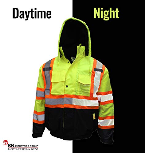 New York Hi-Viz Workwear WJX7012 Men's ANSI Class 3 High, Neon Lime, Size Large