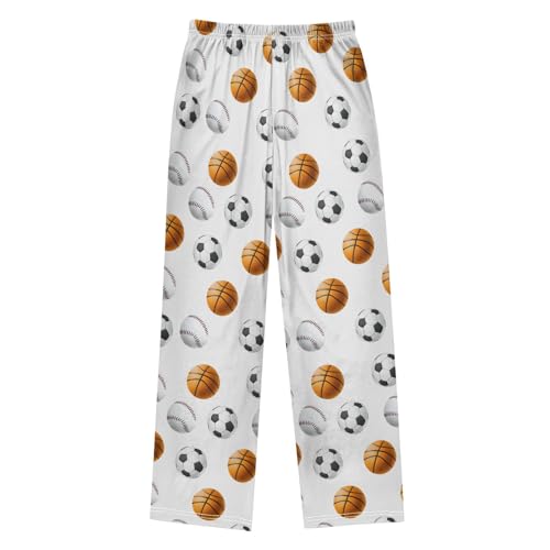 Pajama Pants White Basketball Football Baseball Long Sleep Pants Lounge Bottoms2