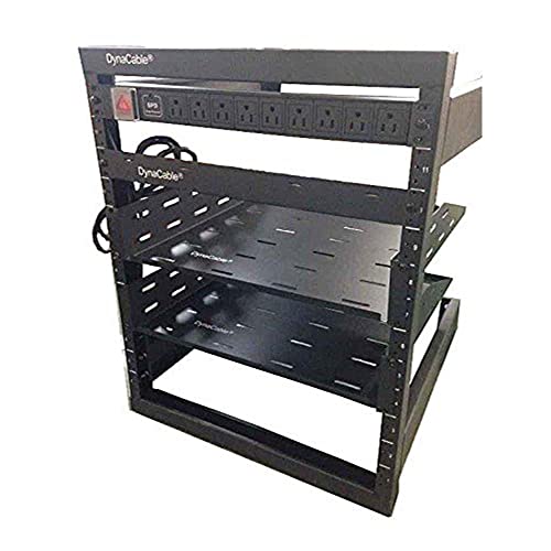 Dynacable 12U 19 Inch Heavy Duty Open Frame Fixed Mount Rack, 20 Inches Depth Wall Mount Rack For Cabinets, It Networking & More, Hold Up To 250 Lbs, Matte Black #TOP5