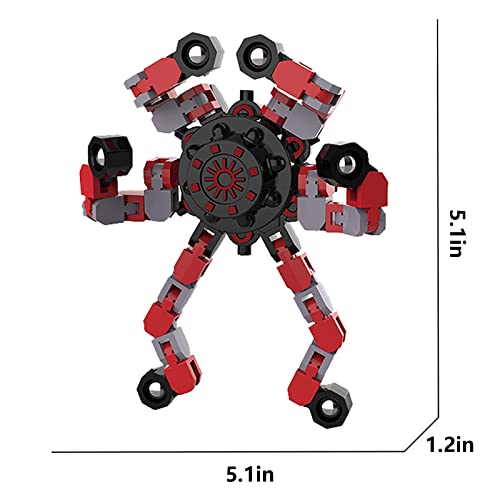 6Pcs Fidget Spinners,Diy Deformable Robot Fingertip Toys ,Decompression Spinner,Deformable Creative Mechanical Gyro Toys,Stress Relief Mechanical Chain Toy Easter Basket Stuffers For Kids Adults #TOP1