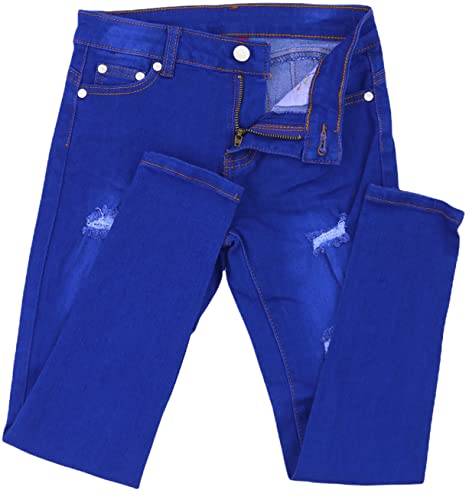 Image of ToBeInStyle Girl's Denim Easy Styling Classic Timeless Everyday Jeans Zip-Up Closure