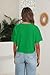PRIMODA Women's Oversized Crop Tops Boxy V Neck Short Sleeve Cropped T Shirts Patrick's Day Kelly Green Shirt Crop Tee Tops, XL