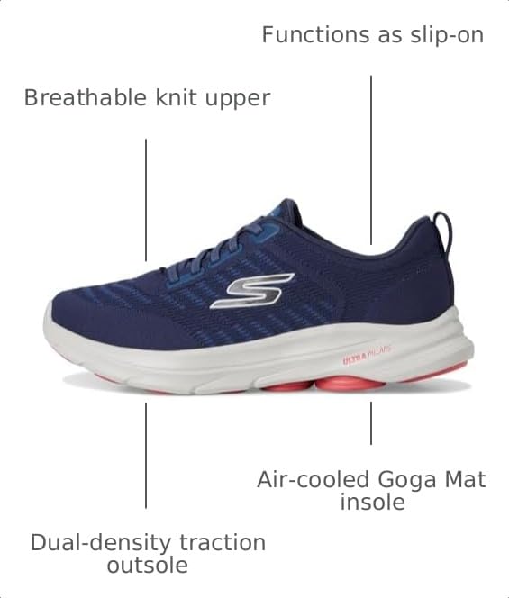 Image of Skechers Men's Go Walk 8 Day | Air-Cooled Goga Mat Insole, Ultra Go Cushioning, Dual-Density Outsole, Bungee Laces, Machine Washable