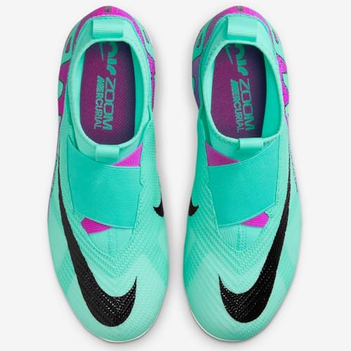 Nike Jr. Mercurial Superfly 9 Pro Little/Big Kids' Firm-Ground High-Top Soccer Cleats (DJ5606-300, Hyper Turquoise/Black/White/Fuchsia Dream) Size 62