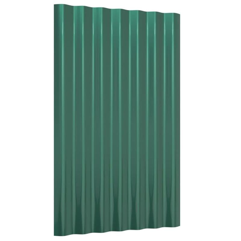 Paneles de techo de acero galvanizado, 12 unidades, color verde, 60 x 36 cm, duraderos y resistentes a la intemperie, ideales para garajes y cobertizos de jardín, montaje rápido