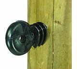Field Guardian Wood Post Screw-In Ring Polyrope Insulator, Black