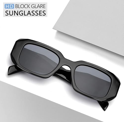 Image of IFLASH Rectangular Sunglasses Retro Fashion Shades for Men & Women (Pack of 4)