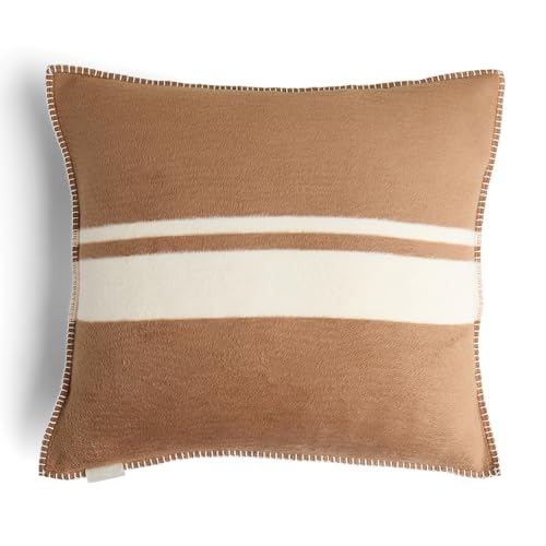 Preston Lane Highrise Throw Pillow 21" x 21", Premium Cotton Blend, Decorative Accent Pillow for Sofa, Bed & Boho Home Décor, Includes Cover and Soft G450 GSM Fill - Made in Portugal, Camel