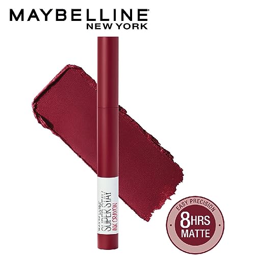 Maybelline New York Lipstick, Matte Finish, Long-lasting, Intense Colour, SuperStay Crayon Lipstick, 55 Make it Happen 1.2g - Image 2