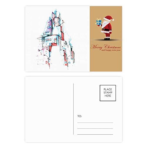 Cartes postales Père Noël Aquarelle : fini les voeux de Noël banals lot de 20