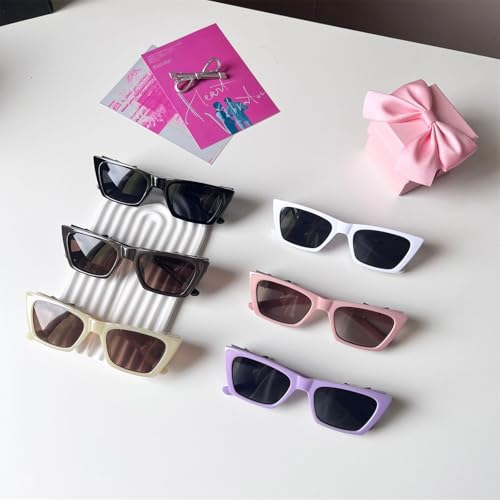 willochra Rectangle Retro Bow Sunglasses for Women Men,90s Vintage Square Trendy Y2K Small Cute party Sun Glasses F273