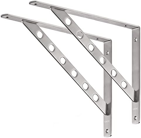 YUMORE Schwerlastkonsole 400x280 mm Regalträger Schwerlast Winkel Edelstahl | Regalwinkel 90 Grad Wandhalterungen Tischhalter für Bänke Regale Wandmontage Halterungen, Kapazität 25