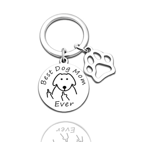 TJUSPIRIT Porte-clés avec gravure « Best Cat Mom Ever » - Idée cadeau pour chat, mère, chien, mère, Pour chien
