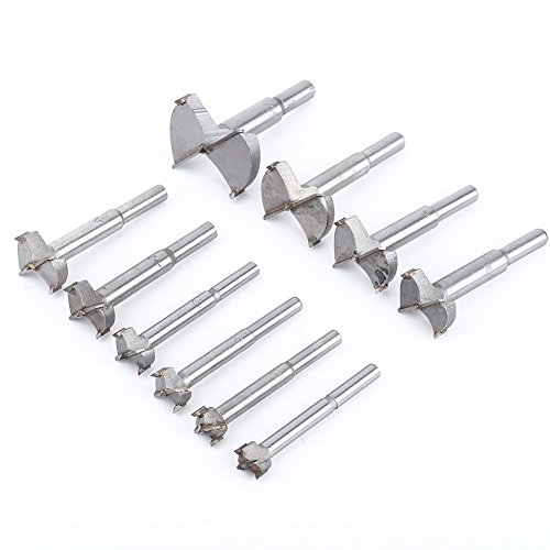 Broca para Taladrar Agujeros, Juego de Brocas Forstner de 10 Piezas de 14-50 Mm, Brocas para Taladrar con Orificios de Fondo Plano de Carburo Cementado Duro, Herramienta de Corte