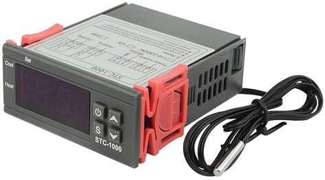 XINGYHENG STC-1000 DC 12V 10A Microcomputer Digital Display Temperature Controller Thermostat Control Switch 2 Relay Output and NTC 10K Thermistor Sensors Digital Temperature Probe (12V)
