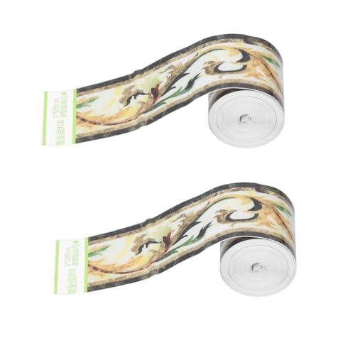 Beufee Frise Papier Peint à Décoller et à Coller, 2 Pièces 5x500cm Cadre Miroir Bordure Murale Papier Peint 3D Autocollant Auto-Adhésif pour Cuisine Salon, frise murale adhesive, frise papier peint