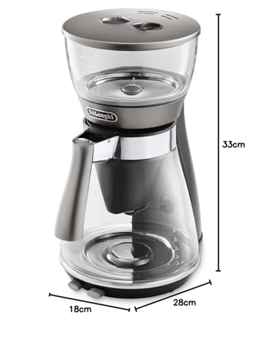 De'Longhi ICM 17210 ICM17210 Clessidra Boutons de commande directs pour la préparation selon les normes ECBC et en coquelicot, Glas/Silber