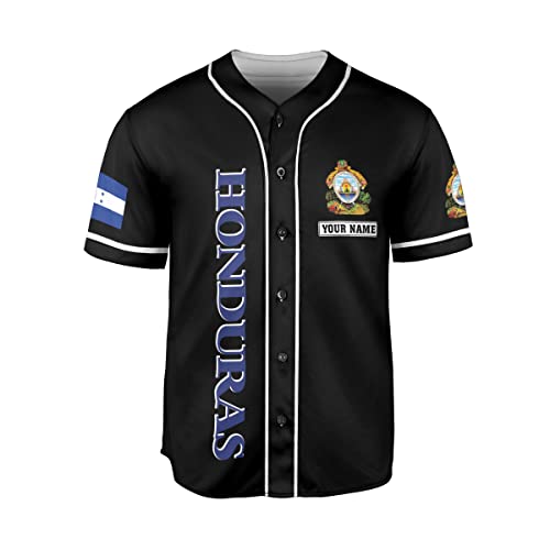 MonkeyVan Camiseta de Béisbol Personalizada con Bandera de Honduras, Camisa Honduras Hombres Jersey de Béisbol 16, Small-5X-Large miniatura 2