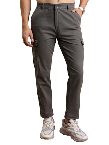 Image of Highlander Men's Tapered Fit | Cargo Trousers | Sleek & Functional | Utility Pockets | Trouser for Men | Men Trousers