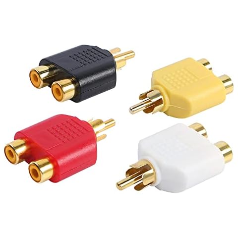 YACSEJAO RCA Y-Splitter-Adapter vergoldet RCA 1 Stecker Cover