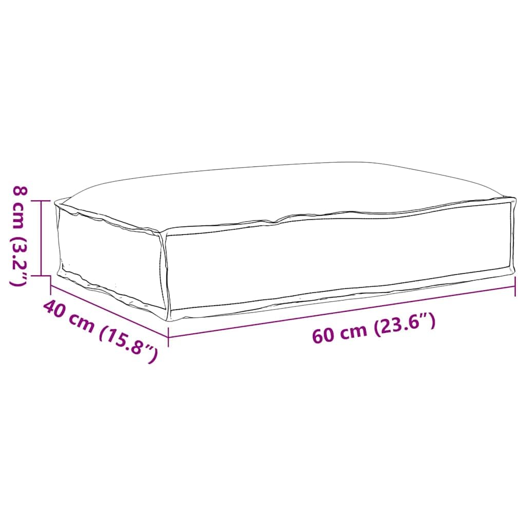 Cuscino blu reale 60 x 40 x 8 cm in tessuto Oxford, cuscino decorativo moderno per mobili da giardino, terrazza e soggiorno, cuscino rettangolare con imbottitura morbida, cuscino versatile