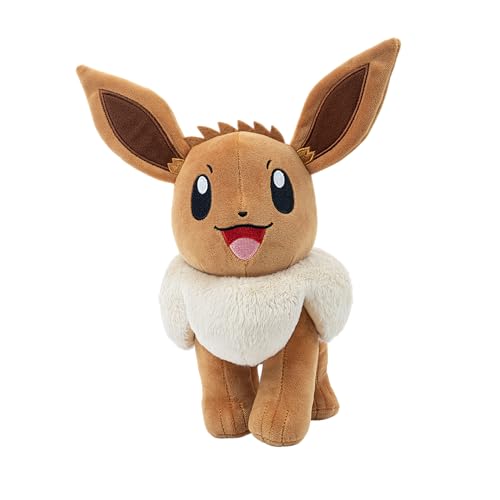 Pokemon 12' Large Eevee Plush - Officially Licensed - Let's Go Starter Figure - Authentic Soft 12-inch Stuffed Animal Toy - Easter Basket Stuffer Gift for Kids, Boys, Girls - 2+